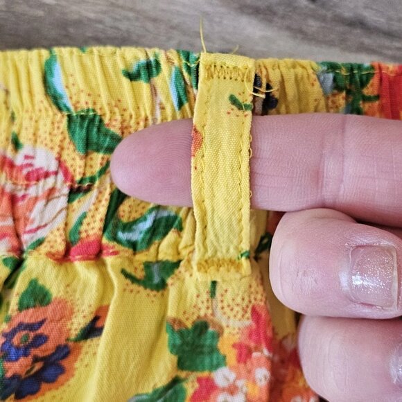 VTG Oilily Womens Yellow Floral Maxi Skirt Long Pullon Sz S M Pleated Viscose - Picture 8 of 11